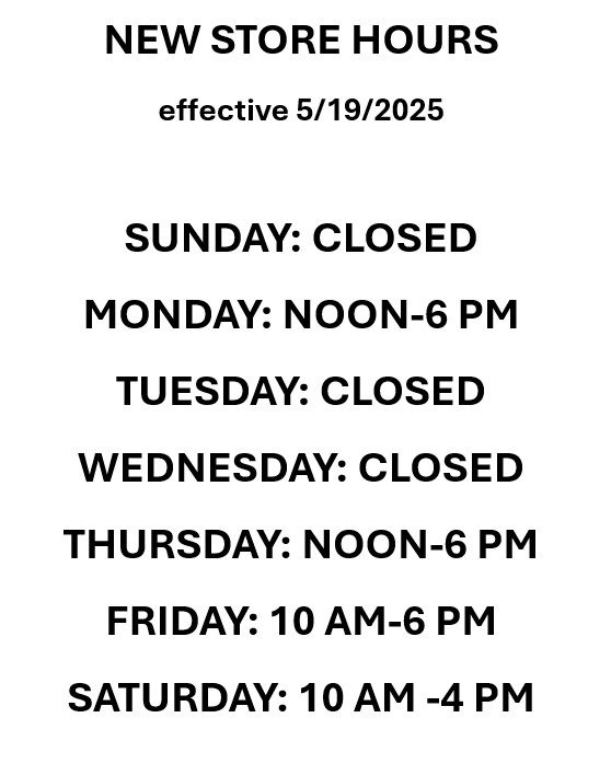 NEW STORE HRS